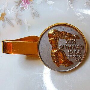 1968 Mexico City Summer Olympics Games of the XIX Olympiad Vintage Tie Bar Clip